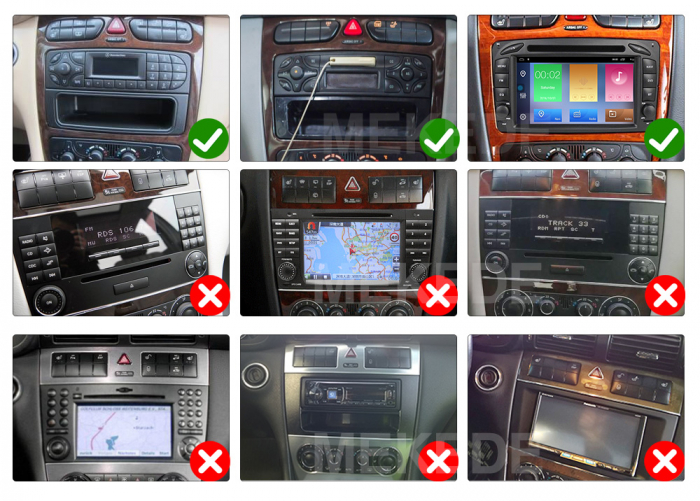 Navigatie Mercedes C Class W203 CLK W209 din 2000-2005, Rezolutie 2K, Ecran QLED 9.5 inch, 8GB RAM si 128GB ROM, Android, Procesor Octacore, Slot sim 4G, Sunet DSP, Wireless Carplay [2]