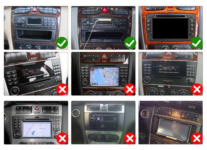 Navigatie Mercedes C Class W203 Vaneo Vito Viano , Wireless Carplay si Android 14, Auto, 2GB RAM si 32GB ROM [2]