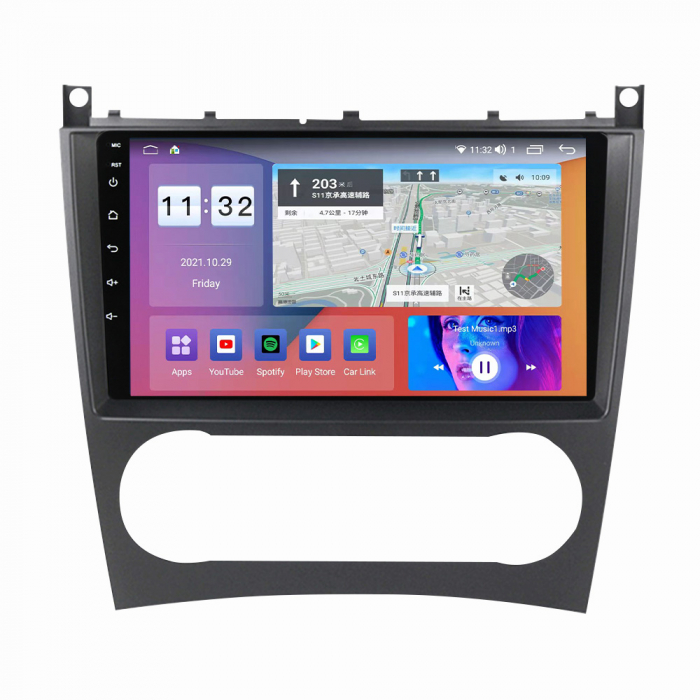 Navigatie Mercedes C Class W203 W209 Facelift din 2004-2011,  Android 14 , 4GB RAM, Octacore, Slot Sim 4G, DSP, GPS, Wi-FI, Carplay, Android Auto, USB, Bluetooth, Waze, Touchscreen, 9 inch [6]