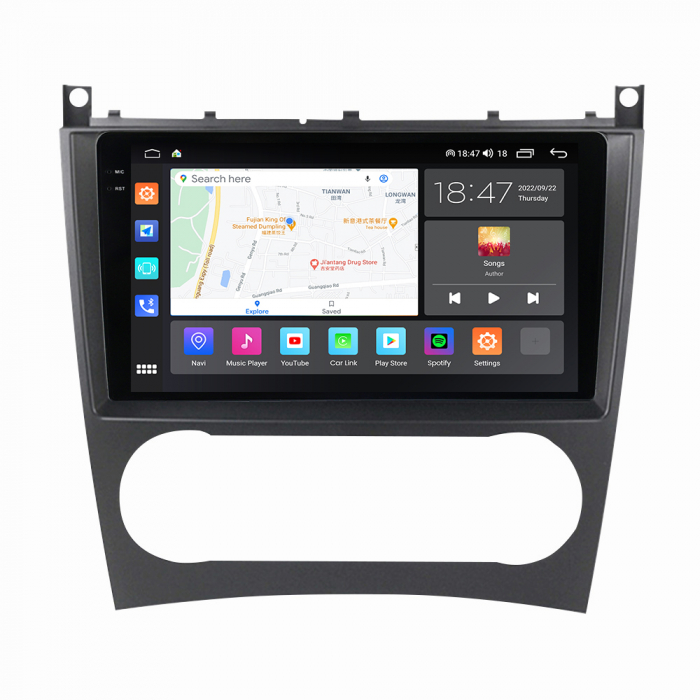 Navigatie Mercedes C Class W203 W209 Facelift din 2004-2011, Rezolutie 2K, Ecran QLED 9.5 inch, 8GB RAM si 128GB ROM, Android, Procesor Octacore, Slot sim 4G, Sunet DSP [4]