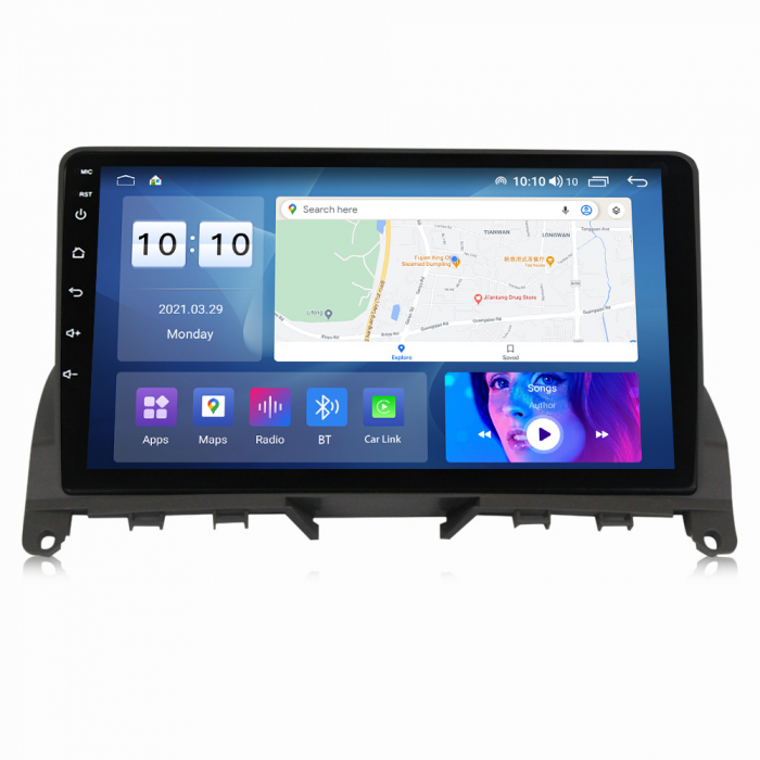 Navigatie Mercedes C Class W204, Android 14, Wireless Carplay si Android Auto, 2GB RAM si 32GB ROM, Display IPS 9 inch, Camera Marsarier, Internet, Aplicatii, Wi Fi, Usb, Bluetooth [2]