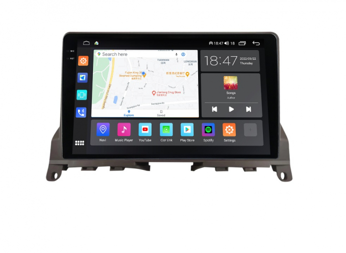 Navigatie Mercedes C Class W204 din 2006-2012, Rezolutie 2K, Display QLED 9.5 inch, 4GB RAM si 64GB ROM, Android, Procesor Octacore, Slot sim 4G, Sunet DSP, Wireless Carplay si Android Auto, Camera Ma [2]