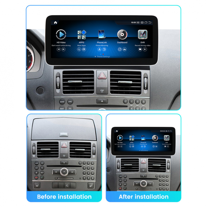 Navigatie Mercedes C CLASS W204 din 2006-2013 Display 12.5 inch 4GB RAM [3]