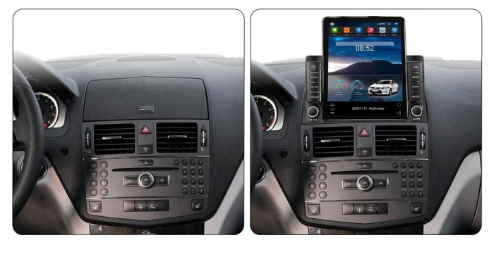 Navigatie Mercedes C Class W204, Display TESLA 9.5 inch, 2GB RAM si 32GB ROM, Wireless Carplay si Android Auto, Procesor Octacore, Slot sim 4G, Sunet DSP, Camera Marsarier, Bluetooth, USB, Wi Fi, Radi [3]