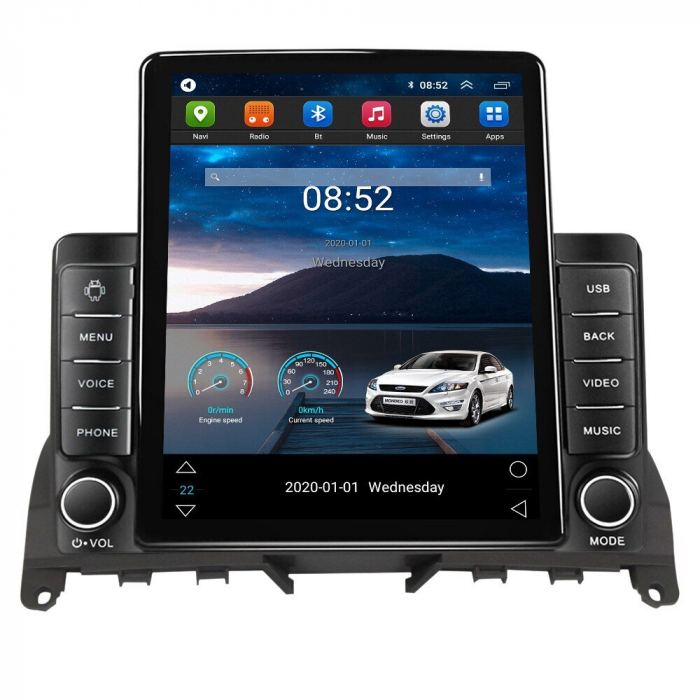 Navigatie Mercedes C Class W204, Display TESLA 9.5 inch, 2GB RAM si 32GB ROM, Wireless Carplay si Android Auto, Procesor Octacore, Slot sim 4G, Sunet DSP, Camera Marsarier, Bluetooth, USB, Wi Fi, Radi [4]