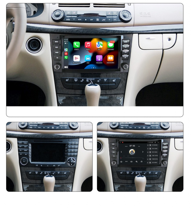 Navigatie Mercedes E class W211 CLS W219, 4 GB RAM si 64 GB ROM, Slot Sim 4G, Procesor Octa Core, Carplay, Sunet DSP, Android, Aplicatii, Usb, Wi Fi, Bluetooth [3]
