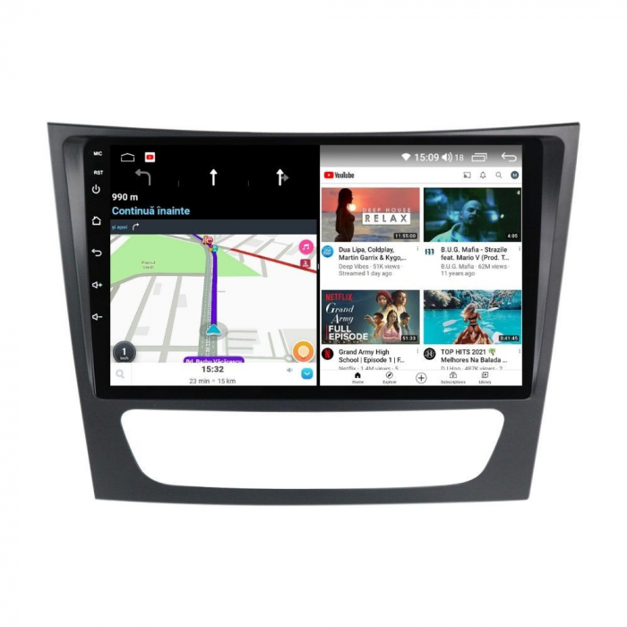 Navigatie Mercedes E Class W211 CLS W219 din 2002-2010 Android 14 , 4GB RAM , Procesor Quad Core , Wireless Carplay si Android auto , Display HD Touchscreen, Wi-Fi , Bluetooth, USB [5]
