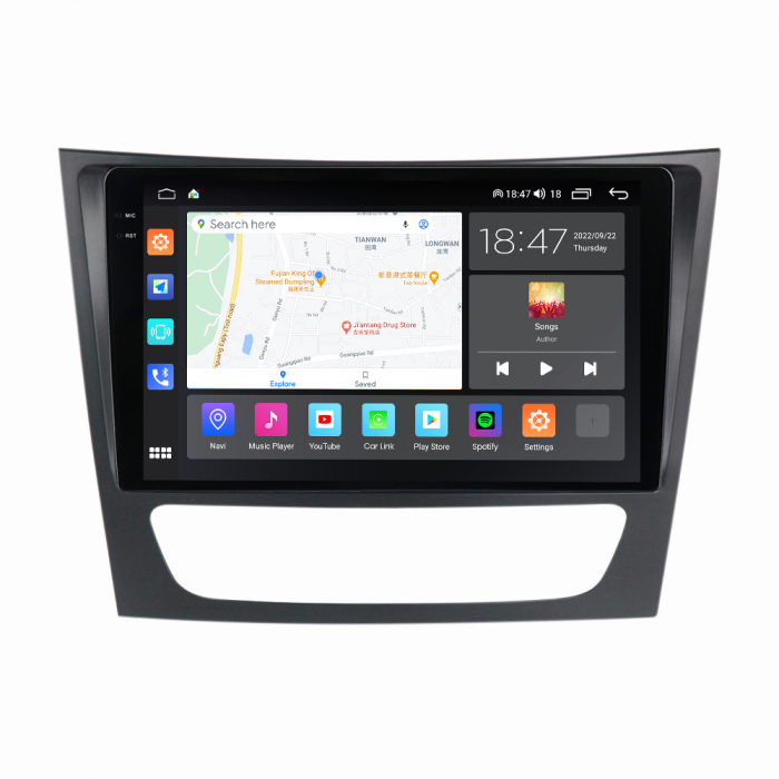 Navigatie Mercedes E Class W211 CLS W219 din 2002-2010, Rezolutie 2K, Display QLED 9.5 inch, 4GB RAM si 64GB ROM, Android, Procesor Octacore, Slot sim 4G, Sunet DSP, Wireless Carplay si Android Auto, [3]
