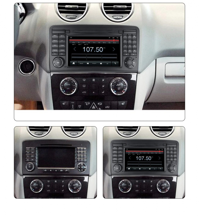 Navigatie Mercedes ML GL W164 din 2005 - 2012, 4 GB RAM si 64 GB ROM, Slot Sim 4G, Procesor Octa Core, Carplay integrat, Procesor Sunet Digital DSP, Android, Aplicatii, Usb, Wi Fi, Bluetooth [2]