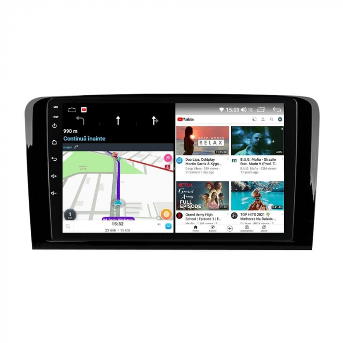 Navigatie Mercedes ML GL W164 din 2005-2012 Android 14 , 4GB RAM , Procesor Quad Core , Wireless Carplay si Android auto , Display HD Touchscreen, Wi-Fi , Bluetooth, USB [5]
