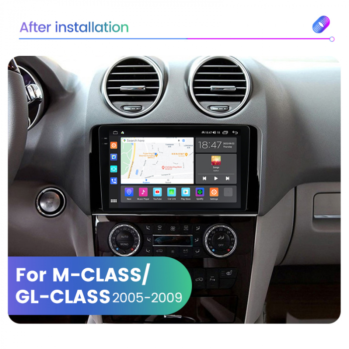 Navigatie Mercedes ML GL W164 din 2005-2012, Rezolutie 2K, Ecran QLED 9.5 inch, 8GB RAM si 128GB ROM, Android, Procesor Octacore, Slot sim 4G, Sunet DSP, Wireless Carplay [3]