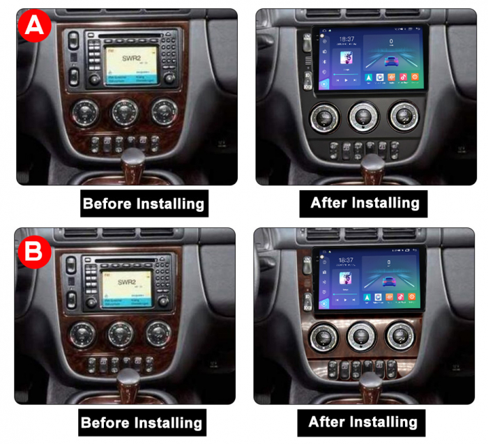 Navigatie Mercedes ML W163 din 1997-2005, Rezolutie 2K, Ecran QLED 9.5 inch, 8GB RAM si 128GB ROM, Android, Procesor Octacore, Slot sim 4G, Sunet DSP, Wireless Carplay [5]
