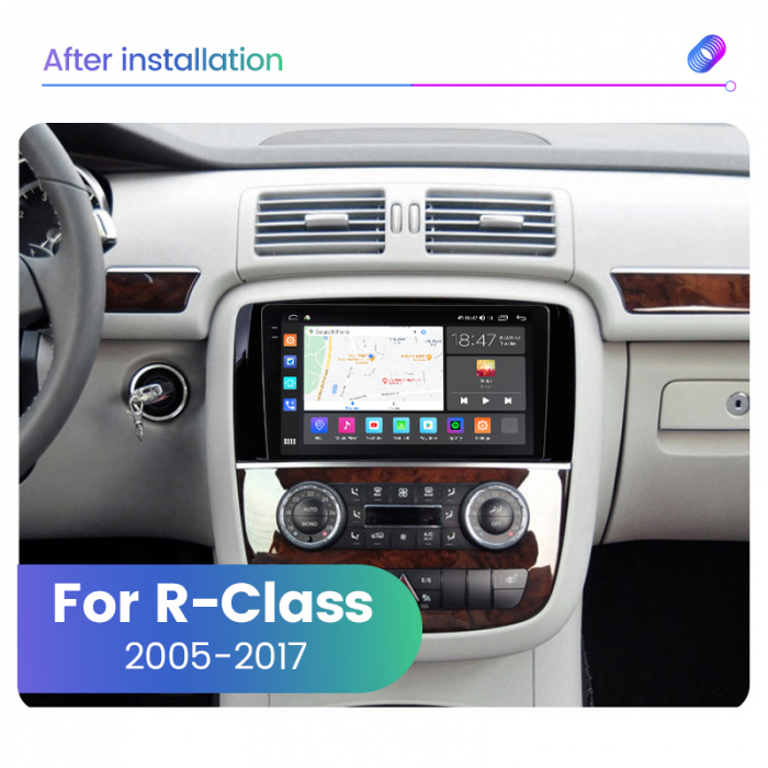 Navigatie Mercedes R Class W251 din 2005-2017, Rezolutie 2K, Display QLED 9.5 inch, 4GB RAM si 64GB ROM, Android, Procesor Octacore, Slot sim 4G, Sunet DSP, Wireless Carplay si Android Auto, Camera Ma [3]