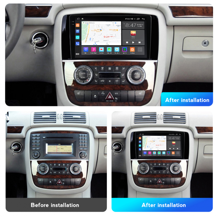 Navigatie Mercedes R Class W251 din 2005-2017, Rezolutie 2K, Display QLED 9.5 inch, 4GB RAM si 64GB ROM, Android, Procesor Octacore, Slot sim 4G, Sunet DSP, Wireless Carplay si Android Auto, Camera Ma [4]