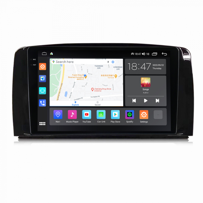 Navigatie Mercedes R Class W251 din 2005-2017, Rezolutie 2K, Display QLED 9.5 inch, 4GB RAM si 64GB ROM, Android, Procesor Octacore, Slot sim 4G, Sunet DSP, Wireless Carplay si Android Auto, Camera Ma [2]