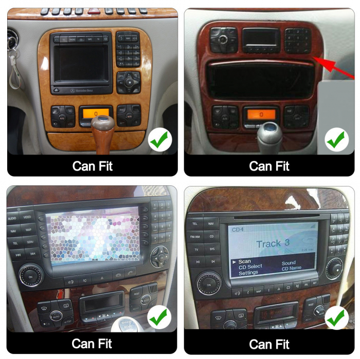 Navigatie Mercedes S Class W220 din 1998-2005, Android 14 , 4GB RAM, Octacore, Slot Sim 4G, DSP, GPS, Wi-FI, Carplay, Android Auto, USB, Bluetooth, Waze, Touchscreen, 9 inch [2]