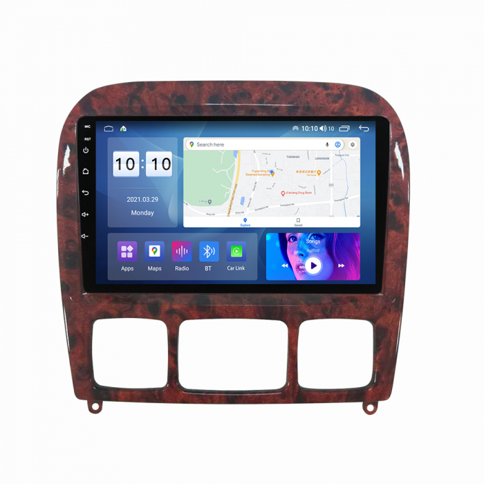Navigatie Mercedes S Class W220 din 1998-2005, Android 14 , 4GB RAM, Octacore, Slot Sim 4G, DSP, GPS, Wi-FI, Carplay, Android Auto, USB, Bluetooth, Waze, Touchscreen, 9 inch [5]