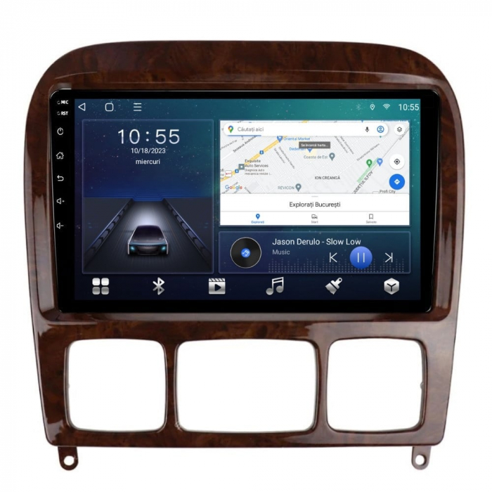 Navigatie Mercedes S Class W220 din 1998-2005 Android 14 , 4GB RAM , Procesor Quad Core , Wireless Carplay si Android auto , Display HD Touchscreen, Wi-Fi , Bluetooth, USB [2]