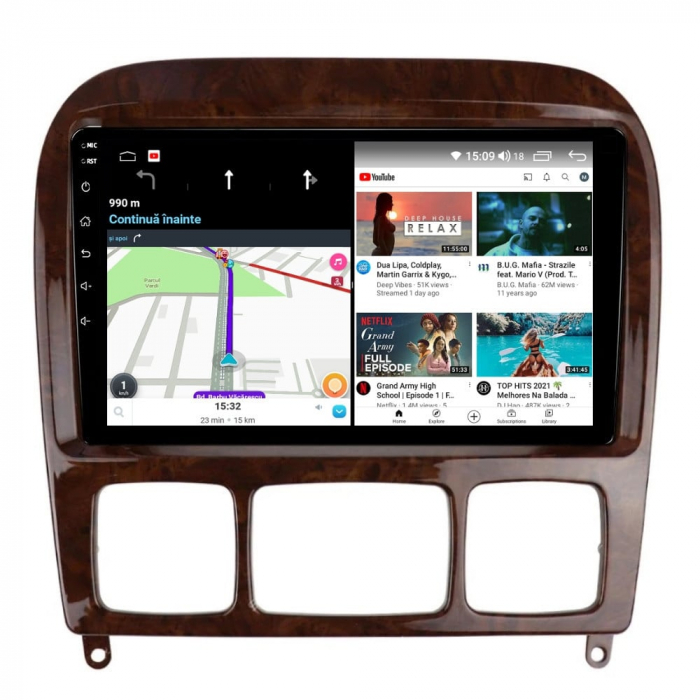 Navigatie Mercedes S Class W220 din 1998-2005 Android 14 , 4GB RAM , Procesor Quad Core , Wireless Carplay si Android auto , Display HD Touchscreen, Wi-Fi , Bluetooth, USB [4]