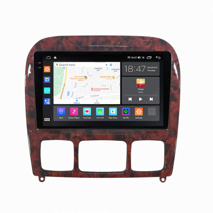 Navigatie Mercedes S Class W220 din 1998-2005, Rezolutie 2K, Display QLED 9.5 inch, 4GB RAM si 64GB ROM, Android, Procesor Octacore, Slot sim 4G, Sunet DSP, Wireless Carplay si Android Auto, Camera Ma [5]