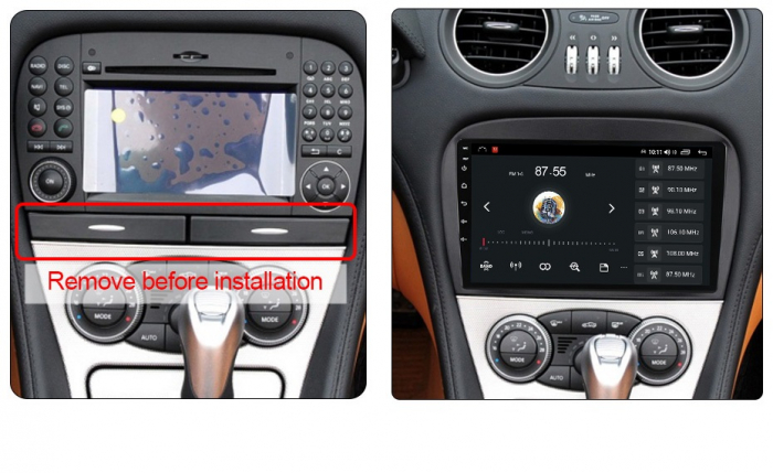 Navigatie Mercedes SL R230 SL350 SL500 SL55 SL600 SL65 din 2001-2011,  Android 14 , 4GB RAM, Octacore, Slot Sim 4G, DSP, GPS, Wi-FI, Carplay, Android Auto, USB, Bluetooth, Waze, Touchscreen, 9 inch [4]
