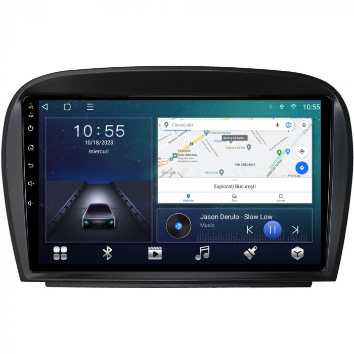 Navigatie Mercedes SL R230 SL350 SL500 SL55 SL600 SL65 din 2001-2011 Android 14 , 4GB RAM , Procesor Quad Core , Wireless Carplay si Android auto , Display HD Touchscreen, Wi-Fi , Bluetooth, USB [2]