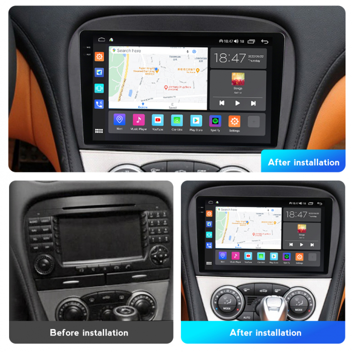 Navigatie Mercedes SL R230 SL350 SL500 SL55 SL600 SL65 din 2001-2011, Rezolutie 2K, Ecran QLED 9.5 inch, 8GB RAM si 128GB ROM, Android, Procesor Octacore [5]