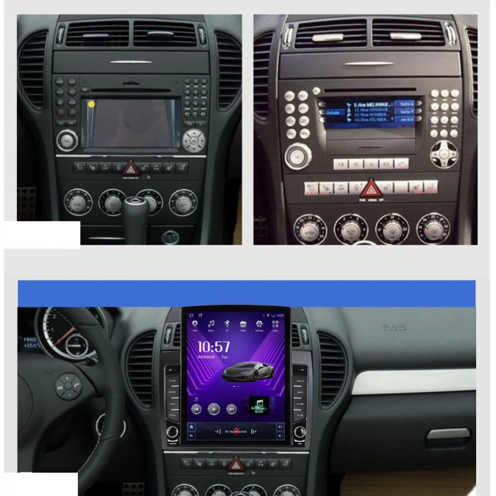 Navigatie Mercedes SLK R171 din 2000-2011, Display TESLA 9.5 inch, 2GB RAM si 32GB ROM, Wireless Carplay si Android Auto, Procesor Octacore, Slot sim 4G, Sunet DSP, Camera Marsarier, Bluetooth, USB, W [2]