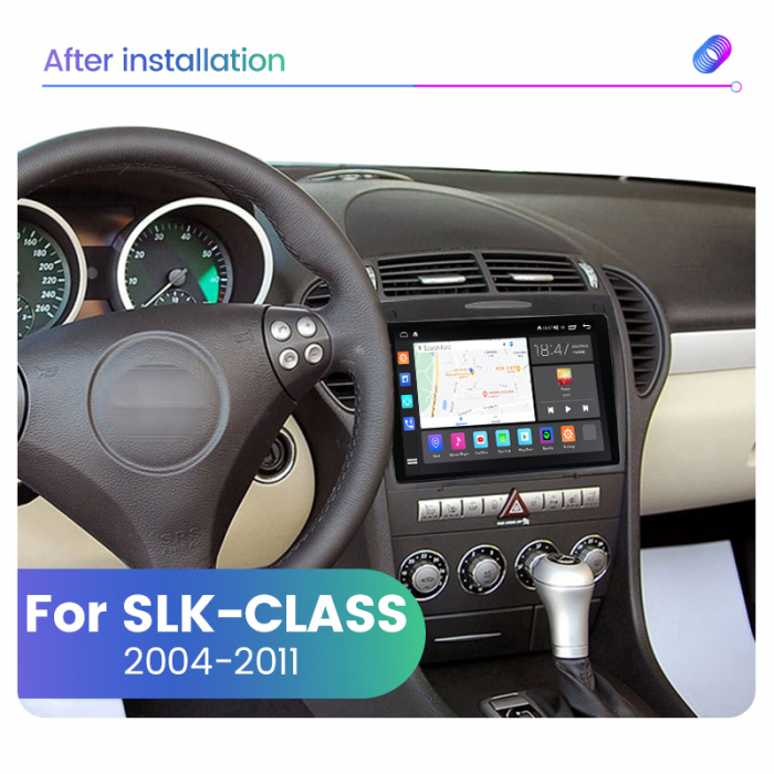 Navigatie Mercedes SLK R171 din 2000-2011, NAVIGPS, Rezolutie 2K, Display QLED 9.5 inch, 4GB RAM si 64GB ROM, Android, Procesor Octacore, Slot sim 4G, Sunet DSP, Wireless Carplay si Android Auto, Came [2]