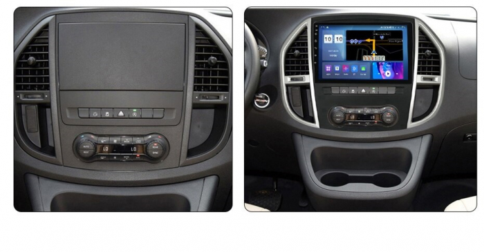 Navigatie Mercedes Vito din 2014 - 2020, 8GB RAM si 128GB ROM, Ecran QLED 10 inch, Android 14, Procesor Octacore, Slot sim 4G, Sunet DSP, Wireless Carplay si Android Auto, Camera Marsarier [2]