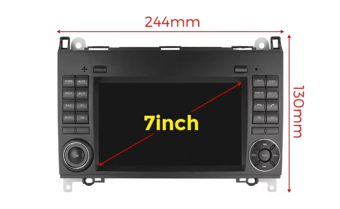 RESIGILAT Navigatie Mercedes Vito Sprinter Viano A B Class VW Crafter, Android 14, Wireless Carplay si Android Auto, 2GB RAM si 32GB ROM, Display IPS 7 inch, Internet, Aplicatii, Wi Fi, Usb, Bluetooth [4]