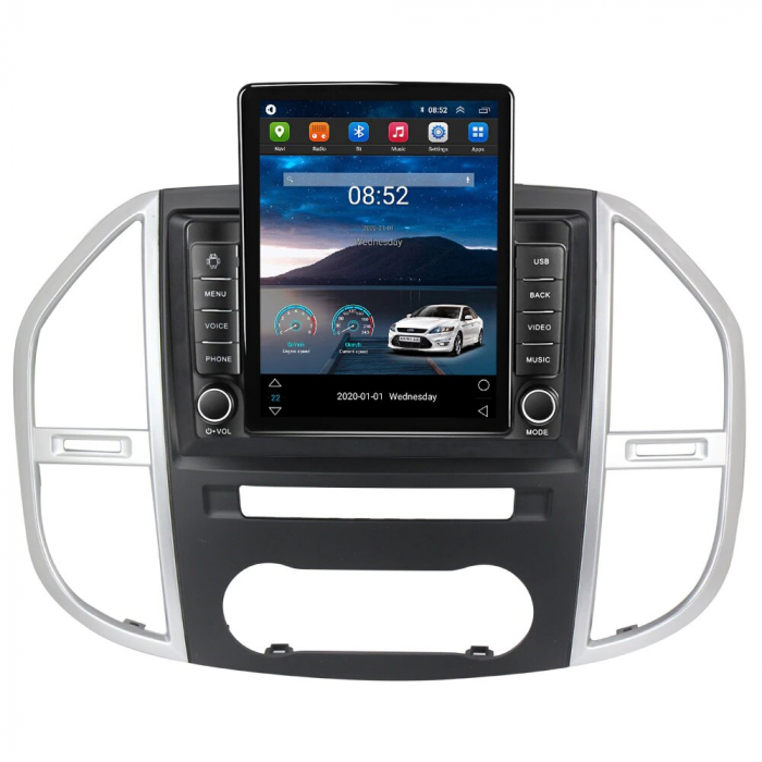 Navigatie Mercedes Vito 2014 - 2020 , Display TESLA 9.5 inch, 2GB RAM si 32GB ROM, Wireless Carplay si Android Auto, Procesor Octacore, Slot sim 4G, Sunet DSP, Camera Marsarier, [3]