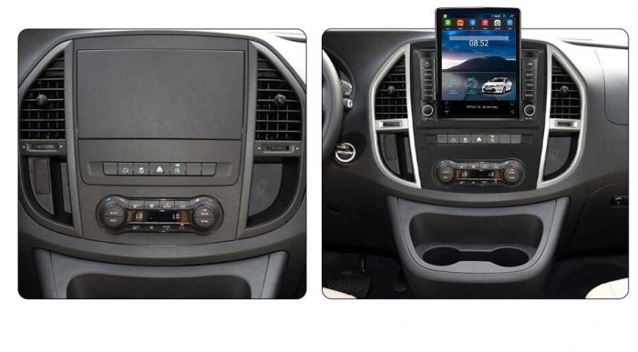 Navigatie Mercedes Vito 2014 - 2020 , Display TESLA 9.5 inch, 2GB RAM si 32GB ROM, Wireless Carplay si Android Auto, Procesor Octacore, Slot sim 4G, Sunet DSP, Camera Marsarier, [2]