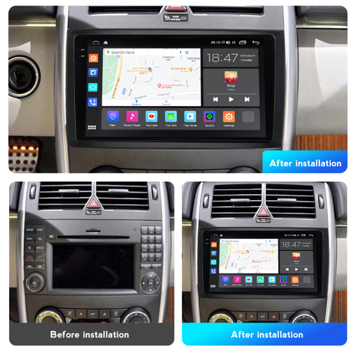 Navigatie Mercedes Vito Sprinter Viano A B Class VW Crafter, Rezolutie 2K, Ecran QLED 9.5 inch, 8GB RAM si 128GB ROM, Android, Procesor Octacore, Slot sim 4G, Sunet DSP, Wireless Carplay [4]