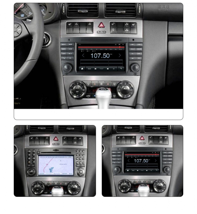 Navigatie Mercedes W203 W209 C Class C180 C200 CLK200 C230, 4 GB RAM si 64 GB ROM, Slot Sim 4G, Procesor Octa Core, Carplay integrat, Procesor Sunet Digital DSP, Android, Aplicatii, Usb, Wi Fi, Blueto [4]