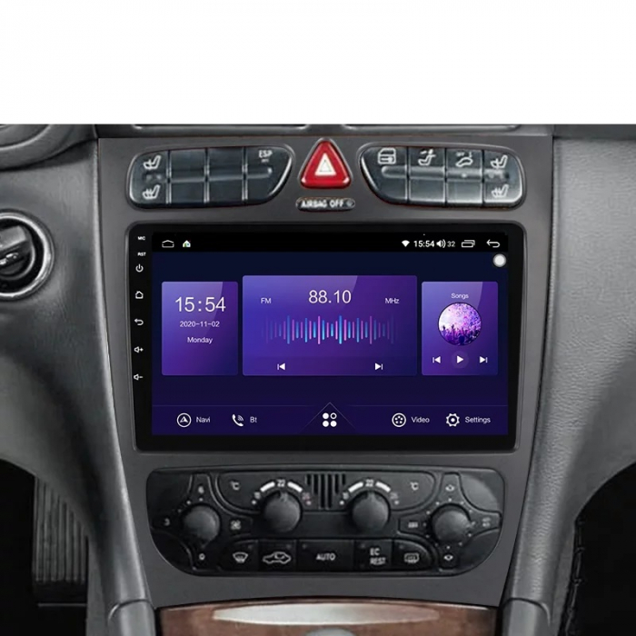 Navigatie Mercedes W203 W209 Clasa C din 2000 - 2005, 8GB RAM si 128GB ROM, Ecran QLED 9 inch, Android 14 Procesor Octacore, Slot sim 4G, Sunet DSP, Wireless Carplay si Android Auto, Camera Marsarier [4]