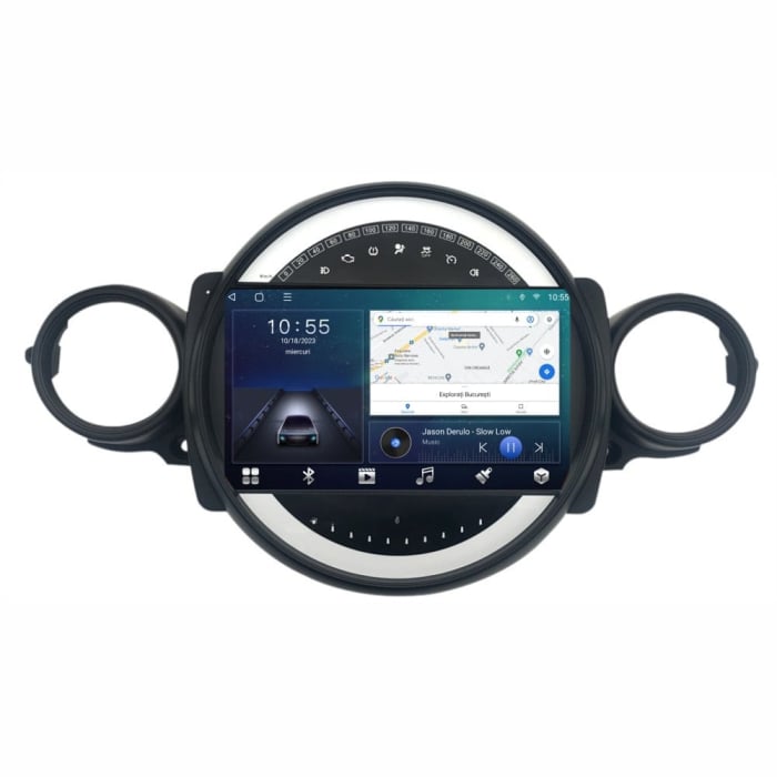 Navigatie Mini Cooper din 2007-2015, Rezolutie 2K, Display QLED 9.5 inch, 4GB RAM si 64GB ROM, Android, Procesor Octacore, Slot sim 4G, Sunet DSP, Wireless Carplay si Android Auto, Camera Marsarier, U [3]