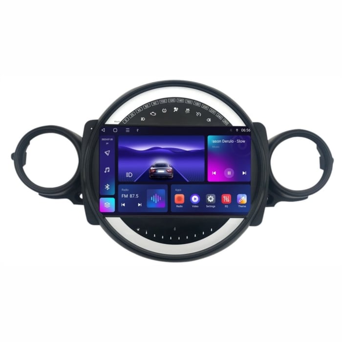 Navigatie Mini Cooper din 2007-2015, Rezolutie 2K, Display QLED 9.5 inch, 4GB RAM si 64GB ROM, Android, Procesor Octacore, Slot sim 4G, Sunet DSP, Wireless Carplay si Android Auto, Camera Marsarier, U [2]
