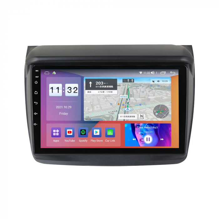 Navigatie Mitsubishi L200 din 2008 - 2016, Rezolutie 2K, Display QLED 9.5 inch, 4GB RAM si 64GB ROM, Android, Procesor Octacore, Slot sim 4G, Sunet DSP, Wireless Carplay si Android Auto, Camera Marsar [4]