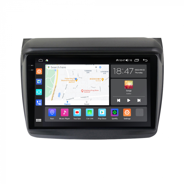 Navigatie Mitsubishi L200 din 2008 - 2016, Rezolutie 2K, Ecran QLED 9.5 inch, 8GB RAM si 128GB ROM, Android, Procesor Octacore, Slot sim 4G, Sunet DSP, Wireless Carplay [3]