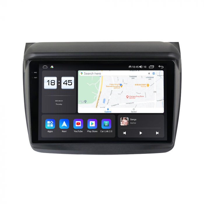 Navigatie Mitsubishi L200 din 2008 - 2016, Rezolutie 2K, Ecran QLED 9.5 inch, 8GB RAM si 128GB ROM, Android, Procesor Octacore, Slot sim 4G, Sunet DSP, Wireless Carplay [2]