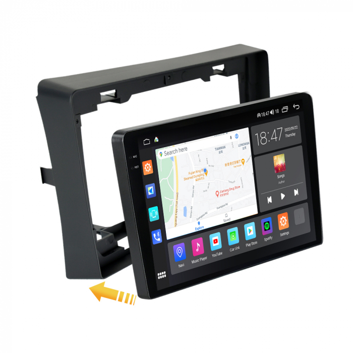 Navigatie Mitsubishi L200 din 2018 - 2020, Rezolutie 2K, Display QLED 9.5 inch, 4GB RAM si 64GB ROM, Android, Procesor Octacore, Slot sim 4G, Sunet DSP, Wireless Carplay si Android Auto, Camera Marsar [6]