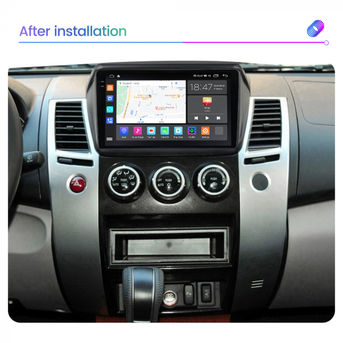 Navigatie Mitsubishi L200 din 2018 - 2020, Rezolutie 2K, Ecran QLED 9.5 inch, 8GB RAM si 128GB ROM, Android, Procesor Octacore, Slot sim 4G, Sunet DSP, Wireless Carplay [7]