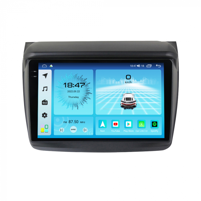 Navigatie Mitsubishi L200 din 2018 - 2020, Rezolutie 2K, Ecran QLED 9.5 inch, 8GB RAM si 128GB ROM, Android, Procesor Octacore, Slot sim 4G, Sunet DSP, Wireless Carplay [6]