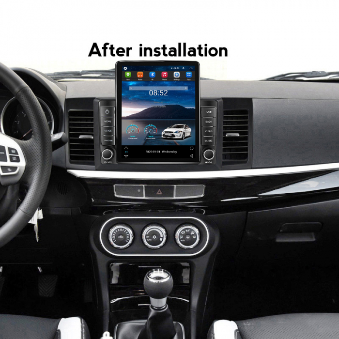 Navigatie Mitsubishi Lancer din 2007 - 2012, Ecran TESLA 9.7 inch, 8 GB RAM si 128 GB ROM, Android 15, Slot Sim 4G, Procesor Octa Core, Carplay Wireless si Android auto, Procesor Sunet Digital DSP, Ap [2]