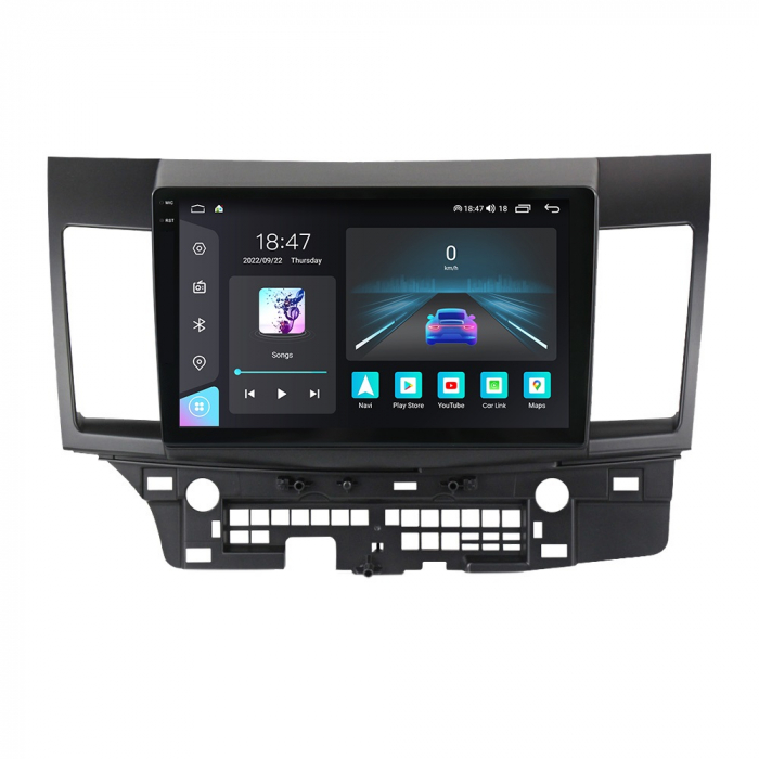 Navigatie Mitsubishi Lancer din 2007 - 2012, Rezolutie 2K, Display QLED 9.5 inch, 4GB RAM si 64GB ROM, Android, Procesor Octacore, Slot sim 4G, Sunet DSP, Wireless Carplay si Android Auto, Camera Mars [1]