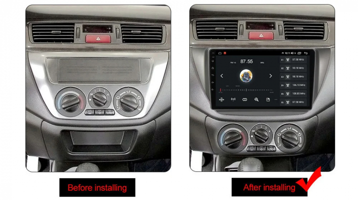 Navigatie Mitsubishi Lancer IX 2006 - 2010 Android 14 , 1GB RAM Carplay [4]