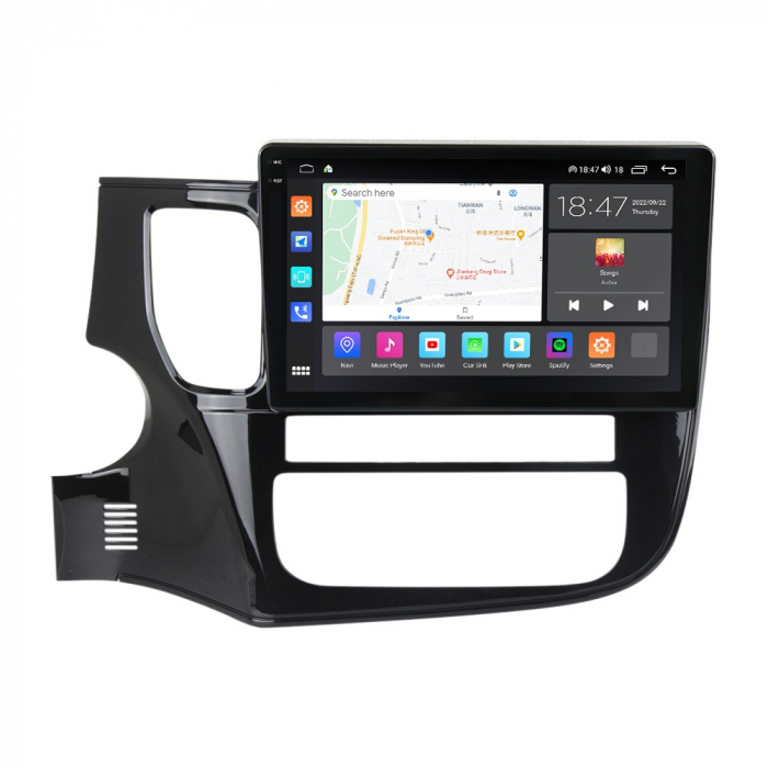 Navigatie Mitsubishi Outlander 3 din 2013-2018, Rezolutie 2K, Display QLED 9.5 inch, 4GB RAM si 64GB ROM, Android, Procesor Octacore, Slot sim 4G, Sunet DSP, Wireless Carplay si Android Auto, Camera M [5]