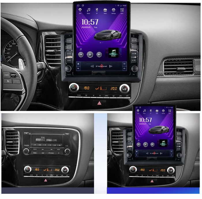 Navigatie Mitsubishi Outlander 3 din 2013 - 2020, Ecran TESLA 9.7 inch, 8 GB RAM si 128 GB ROM, Android 15, Slot Sim 4G, Procesor Octa Core, Carplay Wireless si Android auto, Procesor Sunet Digital DS [3]