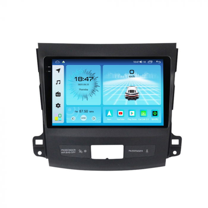Navigatie Mitsubishi Outlander din 2006-2014, Rezolutie 2K, Ecran QLED 9.5 inch, 8GB RAM si 128GB ROM, Android, Procesor Octacore, Slot sim 4G, Sunet DSP, Wireless Carplay [4]